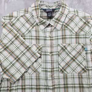Outdoor Research Growler II Shirt Mens Medium Green Plaid Short Sleeve Button Up